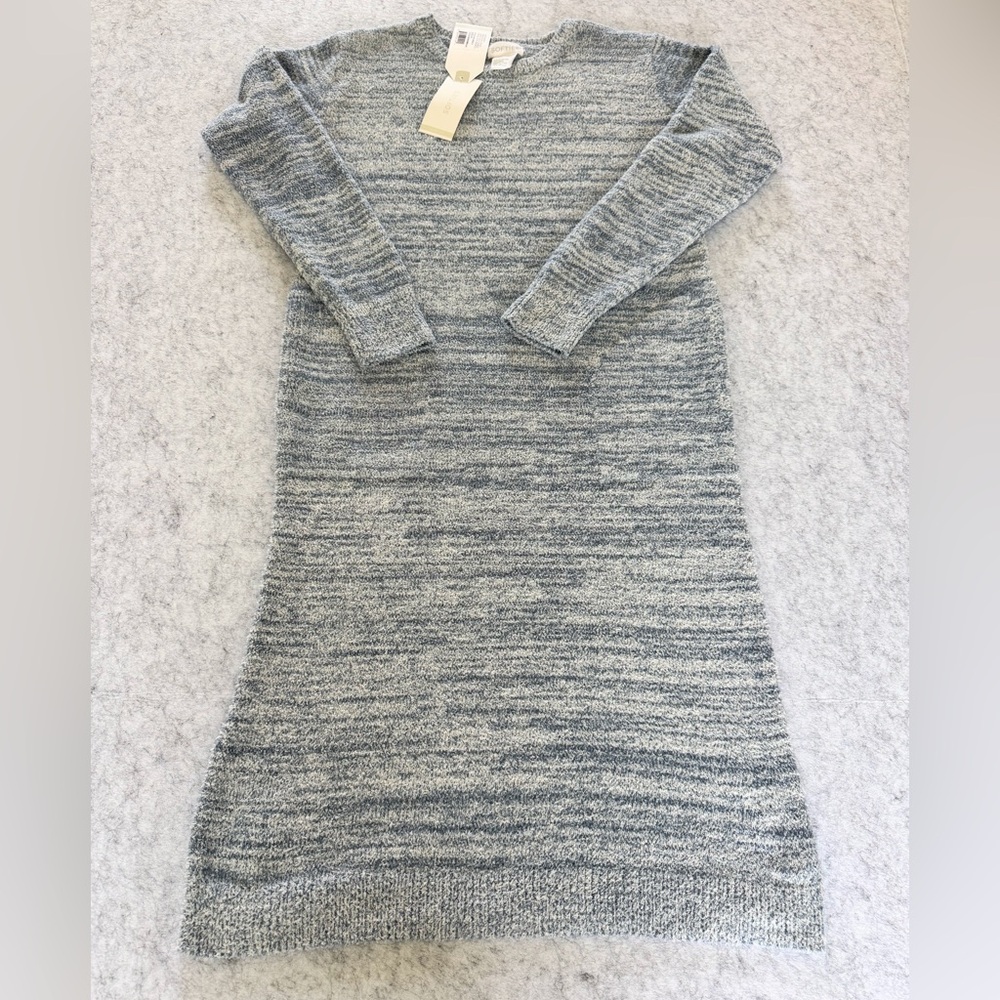 NWT Softies Marshmallow Crew Neck Lounger Pajama Gown w Pockets S/M 42” Blue - Picture 4 of 10